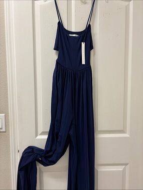 Susana Monaco Deep Blue Spaghetti-Strap Wide-Leg Jumpsuit New With Tags in XS
